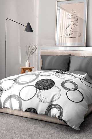 Parure de couette Jacaranda - Blanc et gris