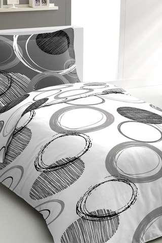 Parure de couette Jacaranda - Blanc et gris