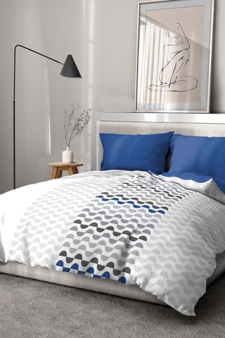 Parure de couette Caleana - Bleu et blanc