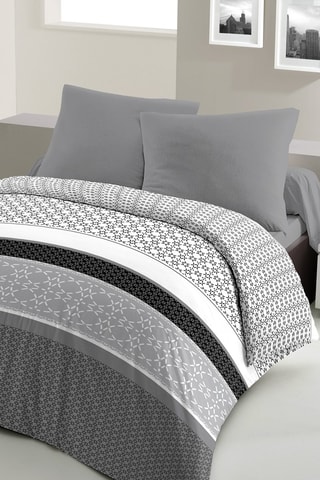 Parure de couette - 82 g/m² - 
Gris et blanc