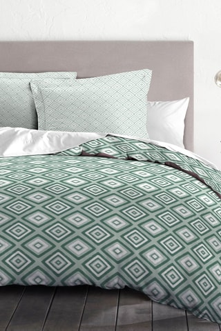 Parure de couette en coton 57 fils/cm² Fox Trot - Blanc et vert