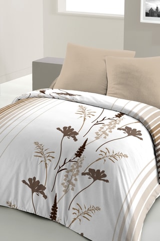 Parure de couette en microfibres 82 g Narjiss - Beige