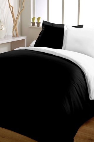 Parure de couette en coton 57 fils/cm² - Noir et blanc
