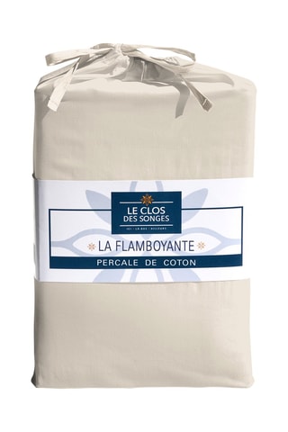 Parure de couette en percale de coton 80 fils/cm² La Flamboyante - Bleu nuit et rose