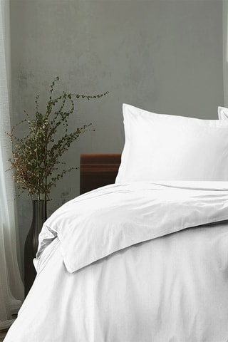 Parure de couette en percale de coton 80 fils/cm² La Partisane - Blanc
