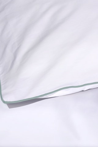 Parure de couette en percale de coton 80 fils/cm² La Tzigane - Blanc et vert d'eau