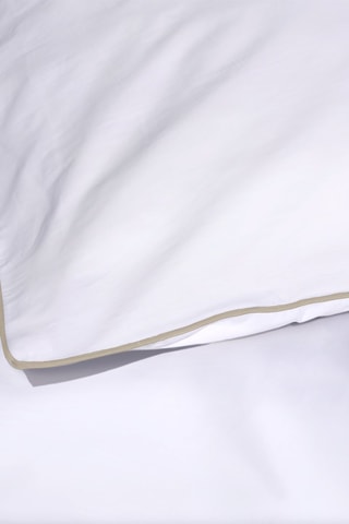 Parure de couette en percale de coton 80 fils/cm² La Tzigane - Blanc et beige