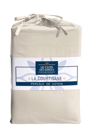 Parure de couette en percale de coton 80 fils/cm² La Courtisane - Bleu marine et gris