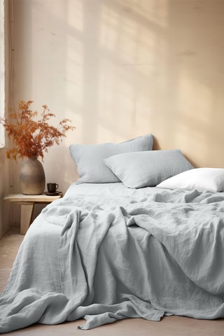 Drap plat en gaze de coton La Sultane - Gris clair