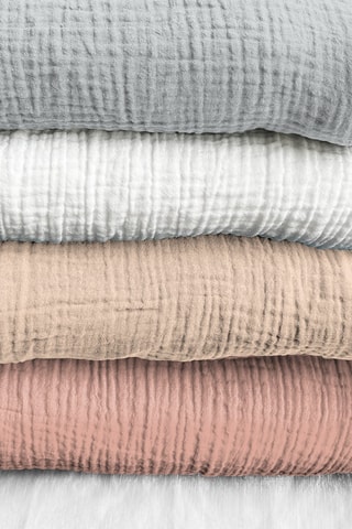 Drap plat en gaze de coton La Sultane - Gris clair