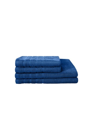 2 serviettes de toilette et 2 draps de douche - Bleu