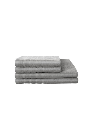 2 serviettes de toilette et 2 draps de douche - Gris clair