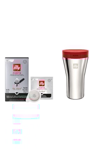 12 Doosjes met 18 Koffiepas Sterk Gebrand Illy en Gratis Mok