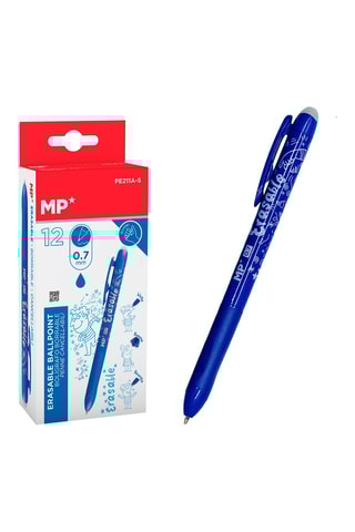 12 Uitwisbare Balpennen - Blauwe Inkt