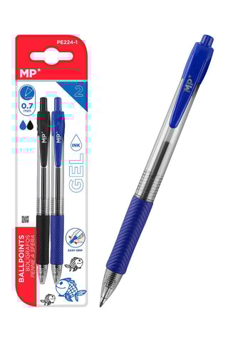 2 Gelpennen - Blauwe en Zwarte Inkt