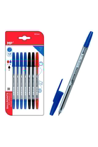 7 Balpennen - 3 Inktkleuren