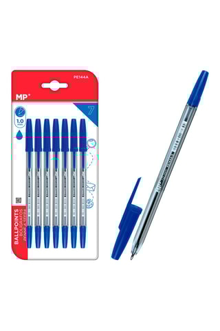 7 Balpennen - Blauwe Inkt