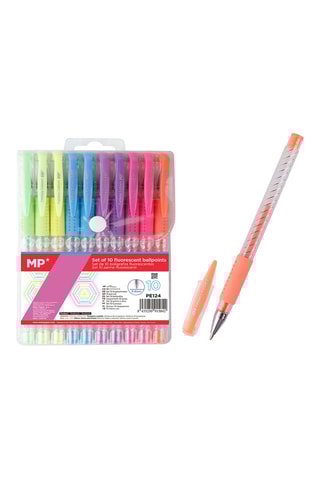 10 Balpennen - 12 Inktkleuren
