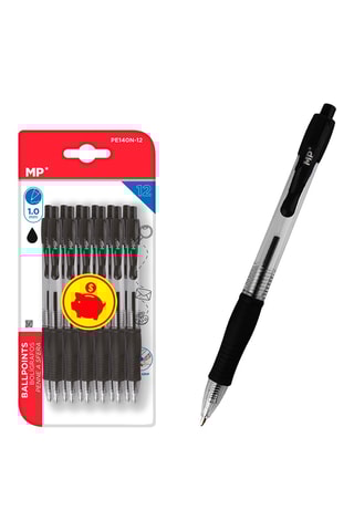 12 Balpennen - Zwarte Inkt