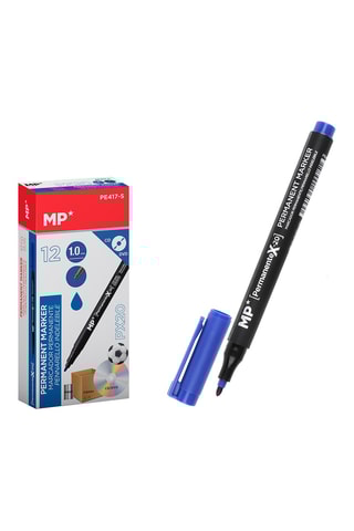12 Markeerstiften - Blauwe Inkt