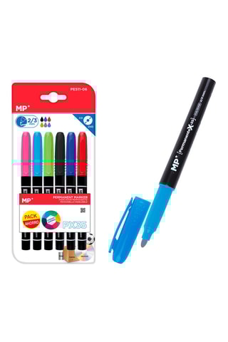 6 Markeerstiften - 6 Inktkleuren