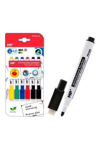 6 Whiteboard Markers - 5 Inktkleuren