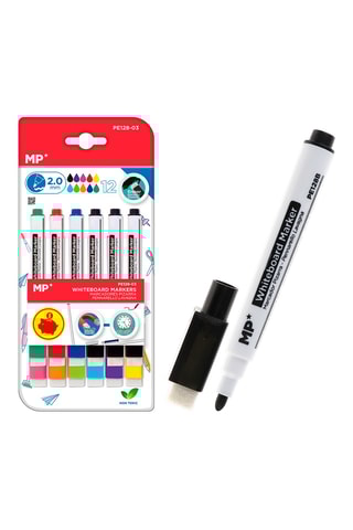 12 Whiteboard Markers - 6 Inktkleuren