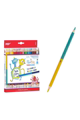 24 Tweekleurige Kleurpotloden - Multicolor