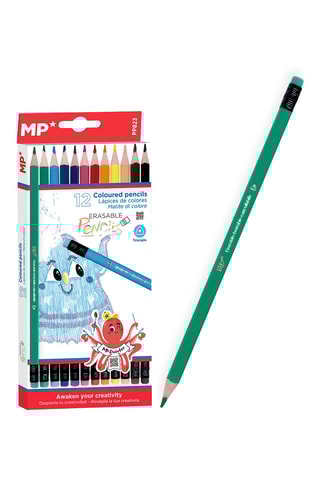 12 Uitwisbare Kleurpotloden - Multicolor