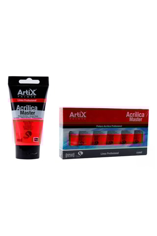 6 Tubes Acrylverf - 6 x 75 ml - Fluorescerend Roze