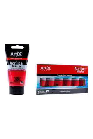 6 Tubes Acrylverf - 6 x 75 ml - Rood