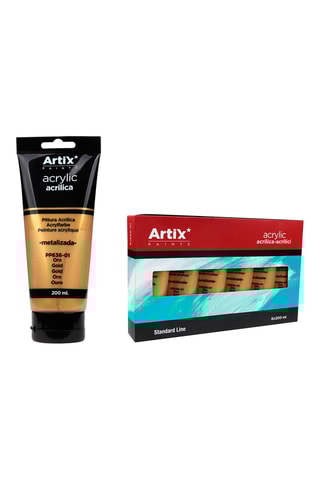 6 Tubes Acrylverf - 6 x 200 ml - Goudkleurig