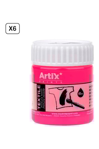6 Potjes Textielverf - 6 x 45 ml - Fuchsia