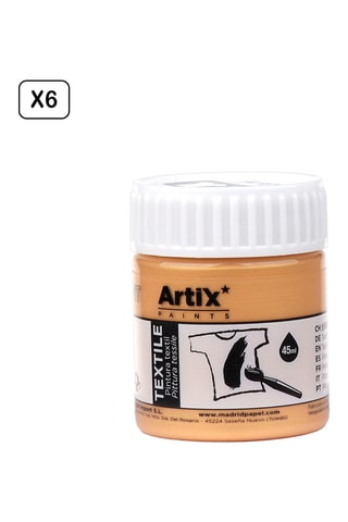 6 Potjes Textielverf - 6 x 45 ml - Goudkleurig