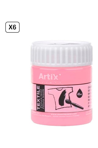 6 Potjes Textielverf - 6 x 45 ml - Lichtroze