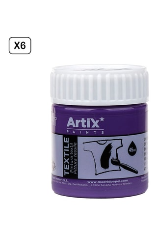 6 Potjes Textielverf - 6 x 45 ml - Paars