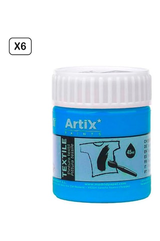 6 Potjes Textielverf - 6 x 45 ml - Hemelsblauw