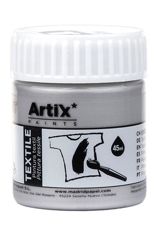 6 Potjes Textielverf - 6 x 45 ml - Zilverkleurig