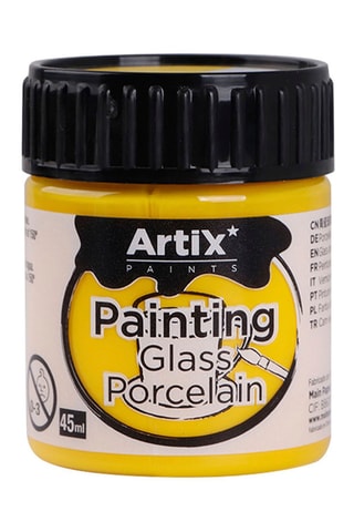 6 Potten Verf voor Keramiek en Glas 6 x 45 ml - Geel