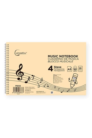 12 Muziekschriften- 20 Vellen - Geel - 210 x 148 mm