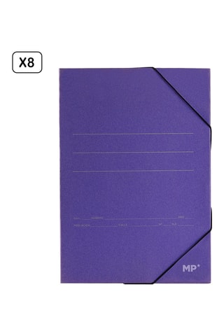 8 Kartonnen Elastomappen - Blauw