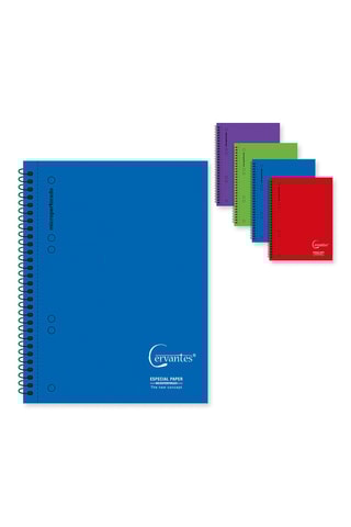 5 Spiraalschriften - 120 Vellen - Blauw en Rood - 21 x 14,8 cm