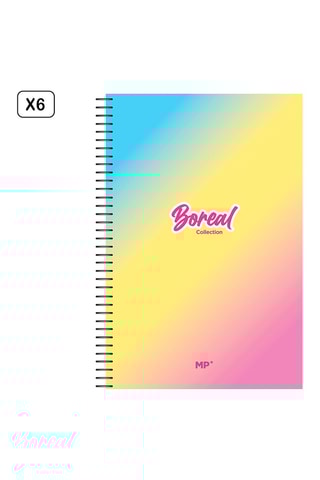6 Ruitschriften met Spiraal - 80 Vellen - Hemelsblauw en Geel - 215 x 315 mm