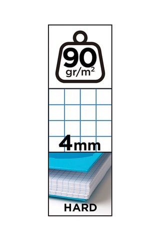 6 Ruitschriften met Spiraal - 80 Vellen - Hemelsblauw en Geel - 215 x 315 mm