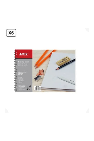 6 Spiraalschriften - 24 Vellen - Wit - 420 x 297 mm