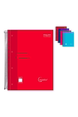 5 Ruitschriften met Spiraal - 120 Vellen - Rood en Blauw - 21 x 29,7 x 2 cm