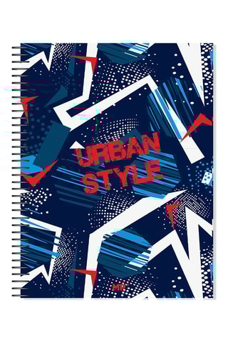 6 Ruitschriften met Spiraal - 120 Vellen - Marineblauw en Rood - 231 x 295 mm