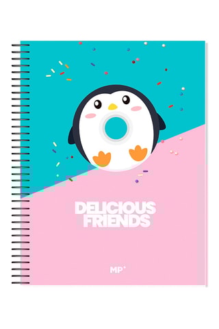 6 Ruitschriften met Spiraal - 120 Vellen - Turkoois en Roze - 231 x 295 mm