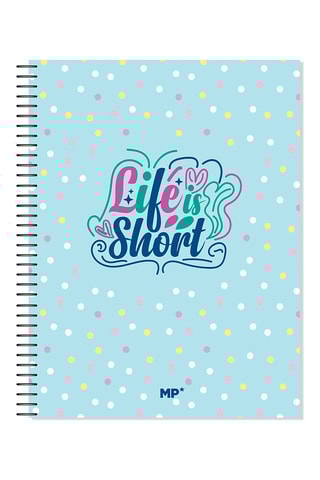 6 Ruitschriften met Spiraal - 120 Vellen - Hemelsblauw en Roze - 231 x 295 mm