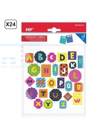 24 x 2 Vellen Zelfklevende Etiketten - Multicolor